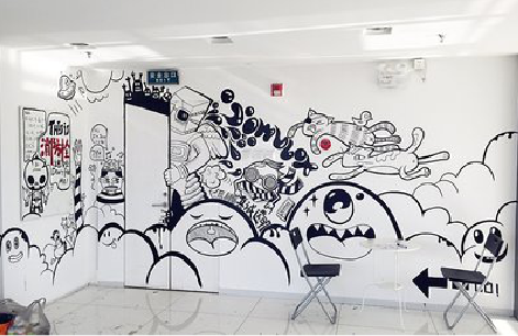 仙游手绘墙并非传统涂鸦。